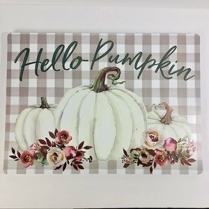 Fall Pumpkin Vinyl Placemat Set of 4 Foam Back Autumn Theme